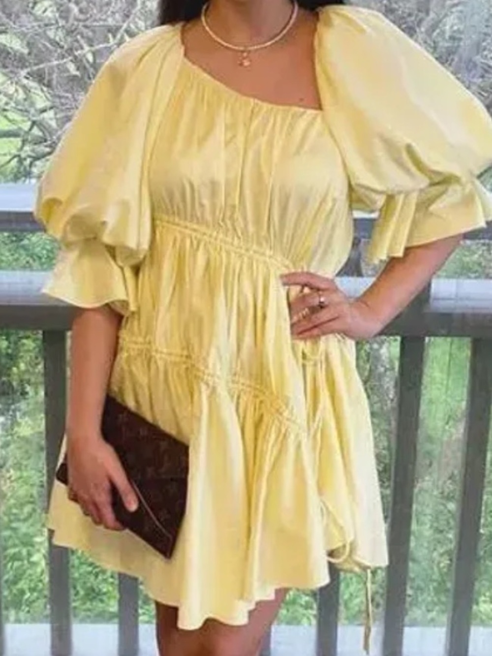 AJE HUSHED ASYMMETRIC MINI DRESS YELLOW SIZE 10